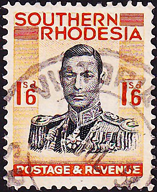 Родезия Южная 1937 год . Король Георг VI . 1,6 s . Каталог 3,50 фунта . (3)